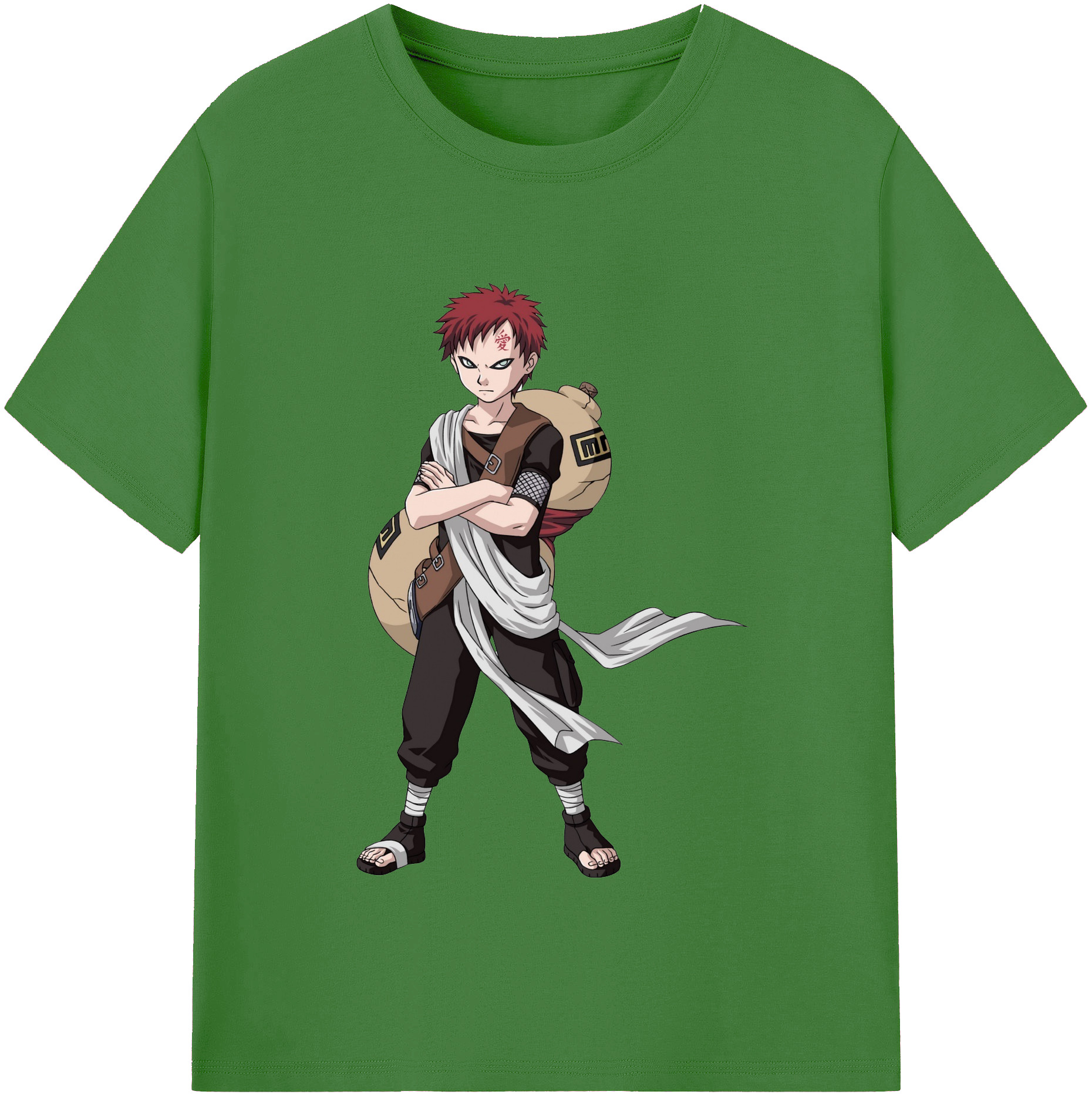（画像用） NARUTO -ナルト- ガアラ Gaara レディースカジュアルプリントTシャツ（綿100％）